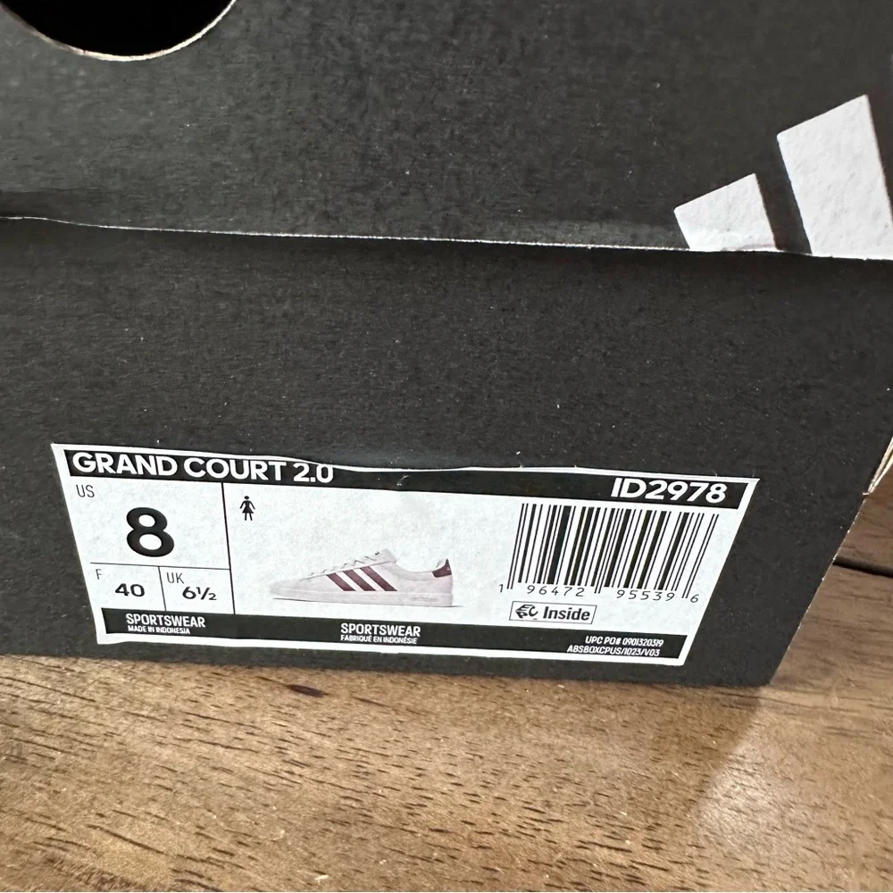 Adidas Grand Court 2.0 shoes NWT white & brown women’s 8